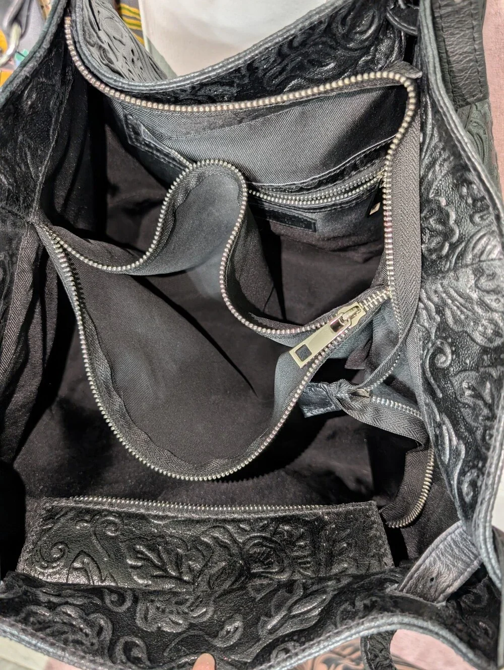 Isadora Italy black leather tote